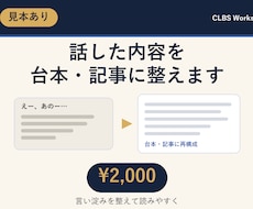 見本あり｜話した内容を台本・記事に整えます イメージ1