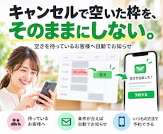 キャンセル待ちのお客様へ空き枠を自動通知します イメージ1