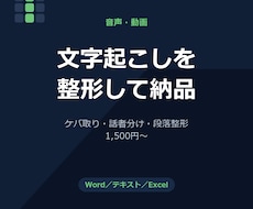音声・動画の文字起こしを整形して納品します イメージ1