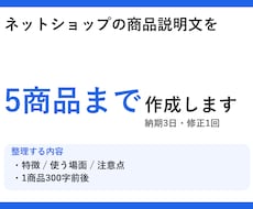 ネットショップの商品説明文を作成します イメージ1