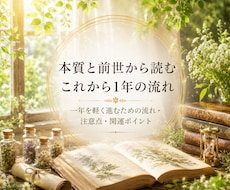 前世と本質でこれから1年の流れを占います 一年を軽く進むための流れ・注意点・開運ポイントを総まとめ