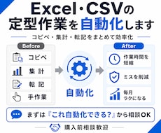 Excel・CSVの集計・転記作業を自動化します イメージ1