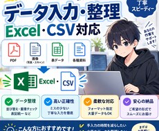 Excel・CSVのデータ入力・整理を代行します イメージ1