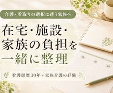 介護・看取りの選択に迷う家族の状況を整理します イメージ1
