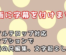 動画の字幕作成いたします 必要なのは素材と時間だけです。お気軽にどうぞ！