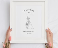 写真を元にシンプルなウェルカムボードを制作します 結婚式後も部屋にお洒落に飾れます♪