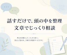頭の中のモヤモヤを文章で一緒に整理します イメージ1