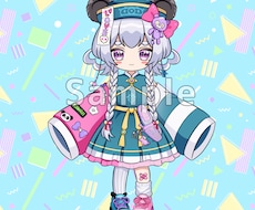 ポップSDキャラ販売します パンダ×キョンシーモチーフの原宿系ポップな女の子です。