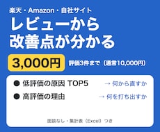 楽天・Amazonのレビューから改善点をまとめます イメージ1