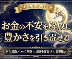 30日専属｜お金の不安を解放し豊かな巡りへ導きます イメージ1