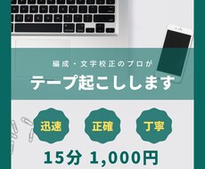 15分1000円で、音声・動画のテープ起こしします イメージ1