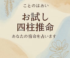 お試し四柱推命で本質鑑定ます イメージ1