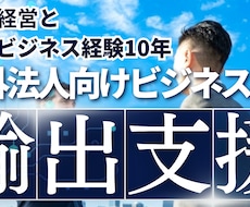 現役の商社経営者が代金回収まで伴走型サポートします 市場調査、リストアップ、交渉から代金回収まで全て支援