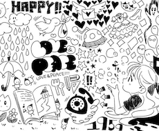 最安値で手描きごちゃごちゃデザインイラスト描きます イメージ1