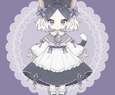 ゆめかわSDキャラ販売します 猫モチーフのゴシックロリータな女の子です。