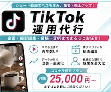 ココナラ限定！　TikTokの運用を代行します ショート動画で認知拡大・集客を支援します！