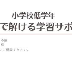 小学校低学年へ。学習のつまずき解消サポートをします イメージ1