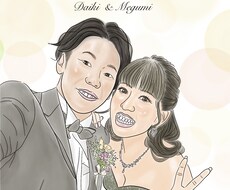 お写真を元に似顔絵を描きます お写真を元に優しい雰囲気の似顔絵を作成します。