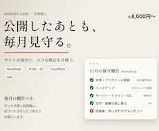 サイトを月額で保守し、毎月の改善案も出します イメージ1