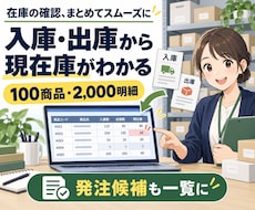 入出庫と現在庫がわかるExcelを作ります イメージ1