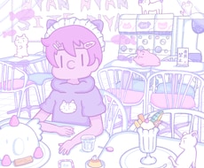 ゆめかわいい&ゆるいイラストを描けます ピンク！パープル！依頼で作る夢の世界観！