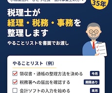 税理士が経理・税務・事務の整理をお手伝いします 税理士が現状を整理し、やることを書面でお渡しします