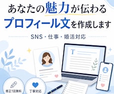 あなたの魅力が伝わるプロフィール文を作りますます イメージ1