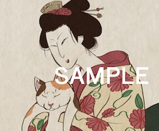和風、浮世絵風ヘッダー・アイコン描きます 着物や動物をお探しの方に。洋風も歓迎です