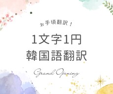 1文字1円　日⇄韓翻訳・文章作成お手伝いします イメージ1
