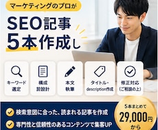 マーケティングのプロがSEO記事5本作成します イメージ1