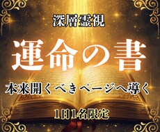 深層霊視｜運命の書を読み解き、構成から整えます 恋愛・仕事・お金 ｜運命の書で、望む未来のページを開く