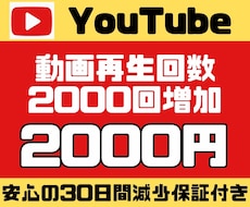 おすすめ◎YouTube+2000再生増やします ココナラ最高評価オール★5◎30日間保証付き/+2000再生