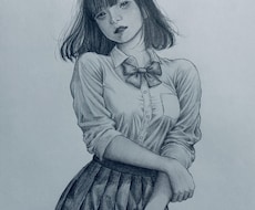 淡い雰囲気の人物画をシャーペンで描きます イメージ1
