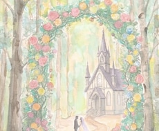 文字入れも可能な水彩風絵画作成します 水彩画であたたかみのある作品をお届けします