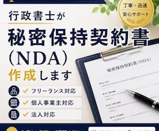 行政書士が秘密保持契約書（NDA）を作成します イメージ1