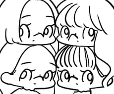 商用◎シンプルなミニキャラの線画を作成いたします ファッションにもこだわったデフォルメを作成します！