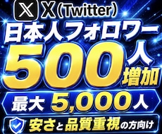 X(Twitter)で500人の日本人増やします 日本人フォロワーを+500人！【最大5,000件まで対応】