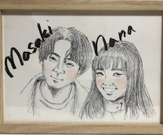 額付き！すぐ飾れる！シンプル可愛い似顔絵描きます イメージ1