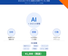 あなたの業種×AI活用プランを診断します PDF納品◎業種特化のAI導入プランをプロがご提案