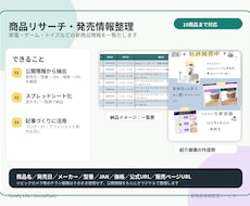 新商品情報を調査して整理しますます イメージ1