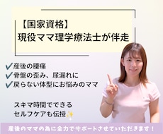 現役ママ理学療法士が産後のスキマケア教えます 特別価格【5名まで】プロが産後の骨盤・体型悩みを解決します