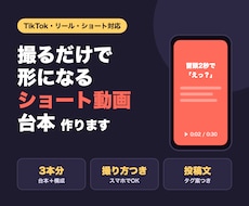 ショート動画の台本と構成を3本分お作りします イメージ1