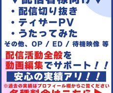 Vtuber・ライバー様のPVを制作します 自己紹介動画、ディザーPV等のプロモーション用動画制作