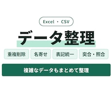Excel名寄せ・重複削除・データ整理を代行します イメージ1
