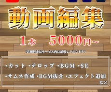 Youtube向けの動画編集のご依頼を承ります ご依頼者様の「イメージ」と「こだわり」に合わせて編集致します