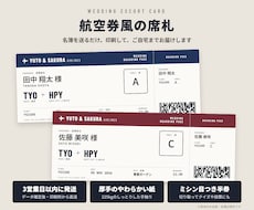 航空券風の席札を印刷してご自宅に届けます イメージ1
