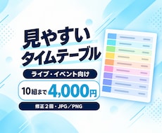 ライブ・イベントのタイムテーブルを制作します イメージ1