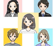SNSやブログ等に！似顔絵アイコンお描きします お写真や参考画像をもとにデフォルメして親しみやすく仕上げます