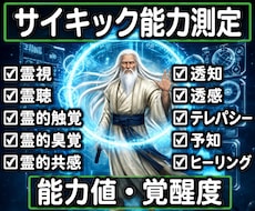 13：サイキック能力鑑定　10の能力を数値化します 能力値・覚醒度を鑑定。ブロック解除・使命・源泉オプションあり