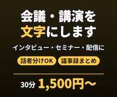 会議・講演の音声を読みやすく文字起こしします イメージ1